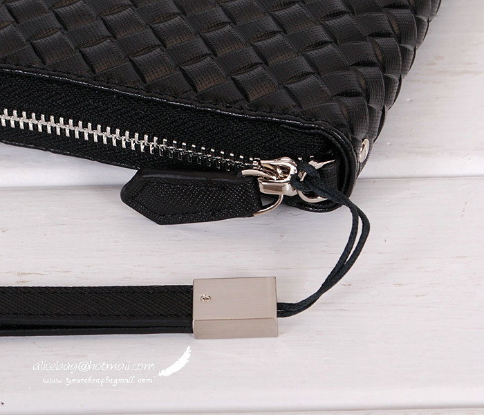 2014 Prada Calfskin Leather Clutch P0806 Black for sale - Click Image to Close